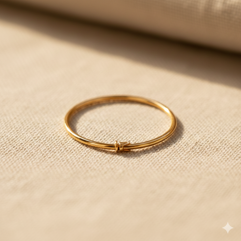 Close-up of The Aurora Hoops gold finish