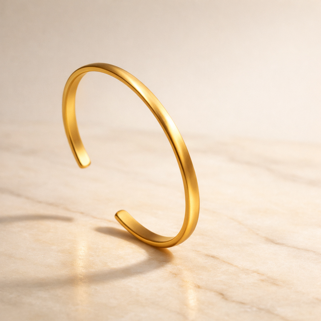 The Luna Cuff minimalist gold bracelet by GOLDÈRE